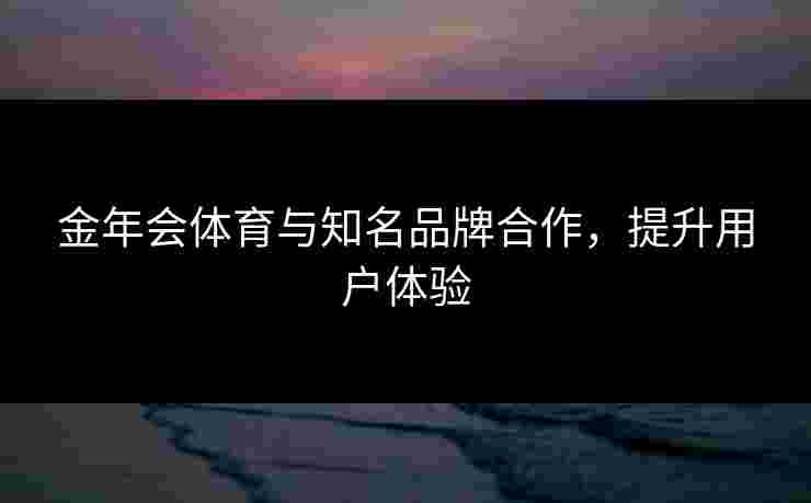 金年会体育与知名品牌合作，提升用户体验